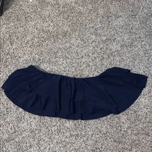 Off shoulder navy blue swim top